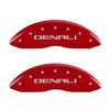 MGP Red Caliper Covers Front & Rear Set Denali Logo For 18-24 GMC Sierra 1500