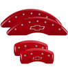 MGP Red Caliper Covers Front & Rear Set Bowtie For 2018-2019 Chevrolet Traverse
