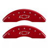 MGP Red Caliper Covers Front & Rear Set Bowtie For 2018-2019 Chevrolet Traverse