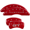 MGP Red Caliper Covers Front & Rear Set GT For 2015-2023 Ford Mustang