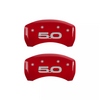 MGP Red Caliper Covers Front & Rear Set 5.0 For 2015-2023 Ford Mustang