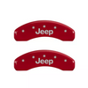 MGP Red Caliper Covers Front & Rear Set Jeep For 2021-2024 Jeep Grand Cherokee L