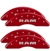 MGP Red Hemi Caliper Covers Front & Rear Set RAM For 2019-2023 Ram 2500 3500