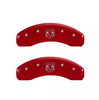 MGP Red Caliper Covers Front & Rear Set RAM Head Logo For 2019-2025 Ram 1500
