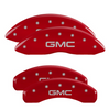MGP Red Caliper Covers Front & Rear Set GMC Logo For 14-18 GMC Sierra 1500