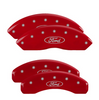 MGP Red Caliper Covers Front & Rear Set Oval For 2019-2023 Ford Ranger