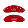 MGP Red Caliper Covers Front & Rear Set Oval For 2019-2023 Ford Ranger