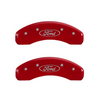MGP Red Caliper Covers Front & Rear Set Oval For 2019-2023 Ford Ranger