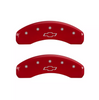 MGP Red Caliper Covers Front & Rear Set Bowtie For 15-20 Chevrolet Silverado Tahoe