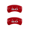 MGP Red Caliper Covers Front & Rear Set 5.0 For 2010-2014 Ford Mustang