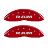 MGP Red Hemi Caliper Covers Front & Rear Set Ramhead For 2011-2023 Ram 1500