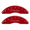 MGP Red Caliper Covers Front & Rear Set For 2013-2019 Cadillac XTS