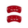 MGP Red Caliper Covers Front & Rear Set For 2013-2019 Cadillac XTS