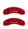 MGP Red Caliper Covers Front & Rear Set For 2009-2019 Cadillac CTS w/ JE5 Brakes
