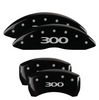 MGP Black Caliper Covers Front & Rear Set For 2011-2023 Chrysler 300 BR3