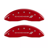 MGP Red Caliper Covers Set Dodge Logo For 2011-2023 Dodge Charger / Challenger