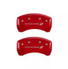 MGP Red Caliper Covers Set Dodge Logo For 2011-2023 Dodge Charger / Challenger