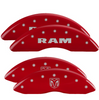 MGP Red Caliper Covers Front & Rear Set RAM For 2011-2018 Ram 2500 3500