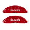 MGP Red Caliper Covers Front & Rear Set RAM For 2011-2018 Ram 2500 3500