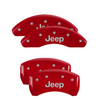 MGP Red Caliper Covers Front & Rear Set For 2014-2023 Jeep Cherokee