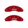 MGP Red Caliper Covers Front & Rear Set For 2014-2023 Jeep Cherokee