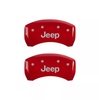 MGP Red Caliper Covers Front & Rear Set For 2014-2023 Jeep Cherokee