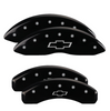 MGP Black Caliper Covers Set Bowtie For 2015-2020 Chevrolet Tahoe Suburban