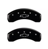 MGP Black Caliper Covers Set Bowtie For 2015-2020 Chevrolet Tahoe Suburban