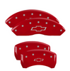 MGP Red Caliper Covers Front & Rear Set For 2015-2020 Chevy Colorado