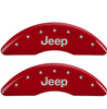 MGP Red Caliper Covers Front & Rear Set For 2014-2023 Jeep Cherokee
