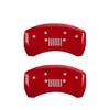 MGP Red Caliper Covers Front & Rear Set For 2014-2023 Jeep Cherokee