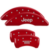 MGP Red Caliper Covers Front & Rear Set For 2014-2023 Jeep Cherokee