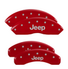 MGP Red Caliper Covers Set For 07-18 Jeep Wrangler/08-12 Liberty Rubicon/Sahara