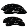 MGP Black Jeep Caliper Covers Front & Rear Set For 2011-2022 Jeep Grand Cherokee