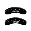 MGP Black Jeep Caliper Covers Front & Rear Set For 2011-2022 Jeep Grand Cherokee