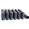 Black Spline Tuner Lug Nuts 14x1.5 24pc Set w/ Key - Fits Chevy, GMC, Ford