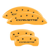 MGP Caliper Covers Set of 4 Yellow w/ Black For 2005-2013 Chevrolet Corvette C6