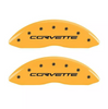 MGP Caliper Covers Set of 4 Yellow w/ Black For 2005-2013 Chevrolet Corvette C6