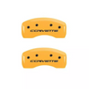 MGP Caliper Covers Set of 4 Yellow w/ Black For 2005-2013 Chevrolet Corvette C6