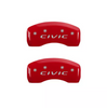 MGP Caliper Covers Set of 4 Red w/ Silver For 2022-2026 Honda Civic Non-SI Model