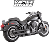 Vance & Hines Twin Slash Black Slip-On For 07-17 Harley Davidson Softail Fatboy