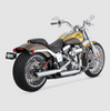Vance & Hines 3" Chrome Twin Slash PCX Slip-On Exhaust For 1991-2017 Harley Dyna