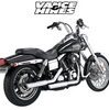 Vance & Hines 3" Chrome Twin Slash PCX Slip-On Exhaust For 1991-2017 Harley Dyna