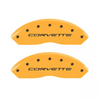 MGP Caliper Covers Set of 4 Yellow w/ Black For 1997-2004 Chevrolet Corvette C5