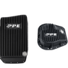 PPE Black Deep Trans Pan & Rear Diff Cover For 09-17 Ford F150 6R80 9.75"-12