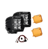Rigid Dually D-series Pro Flood Beam Led Lights w/Harness + Amber Light Covers
