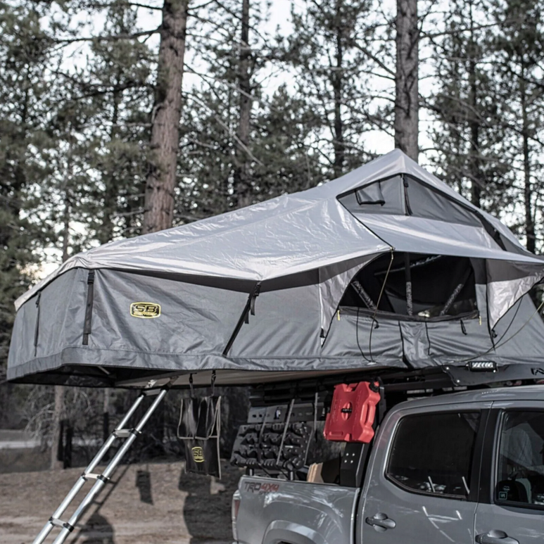 smittybilt gen2 overlander tent Smittybilt GEN2 Overlander Rooftop Tent XL Gray with Mattress Ladder – Rudy's Performance Parts