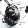 Rugged Radios AlphaBass Carbon Fiber Headset for STEREO and OFFROAD Intercoms Behind The Head