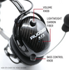 Rugged Radios AlphaBass Carbon Fiber Headset for STEREO and OFFROAD Intercoms Over The Head