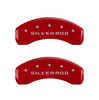 MGP Red Caliper Covers Front & Rear Set For 2019-2024 Chevrolet Silverado 1500